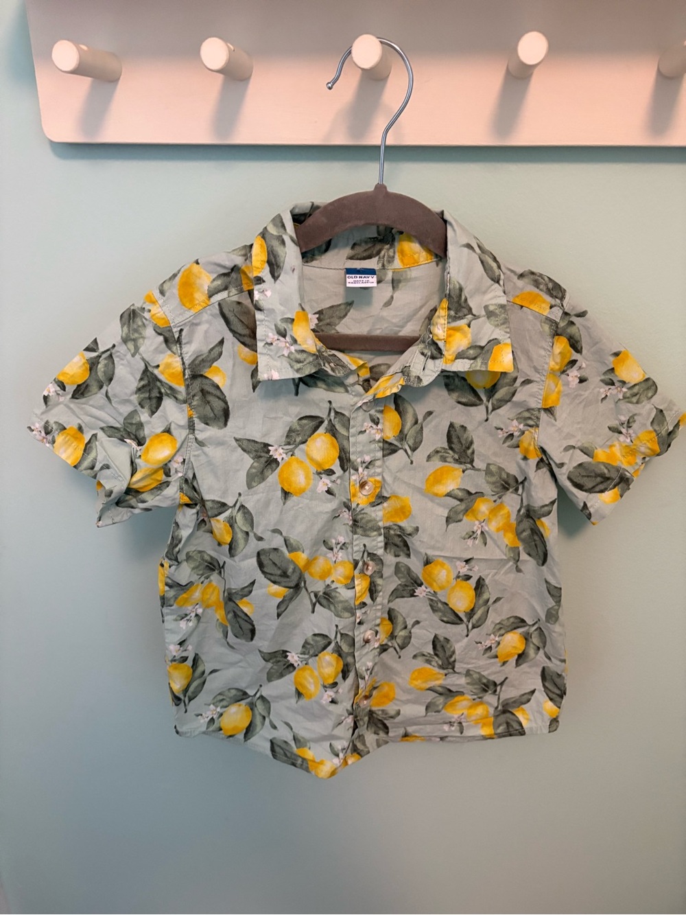 Old Navy Lemon Print Short Sleeve Shirt
